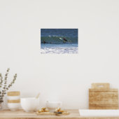 Surfers in een golfposter poster (Keuken)