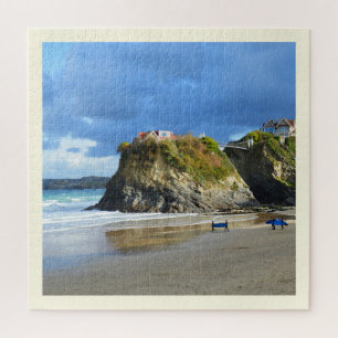 Surfers op het strand van Newquay Legpuzzel