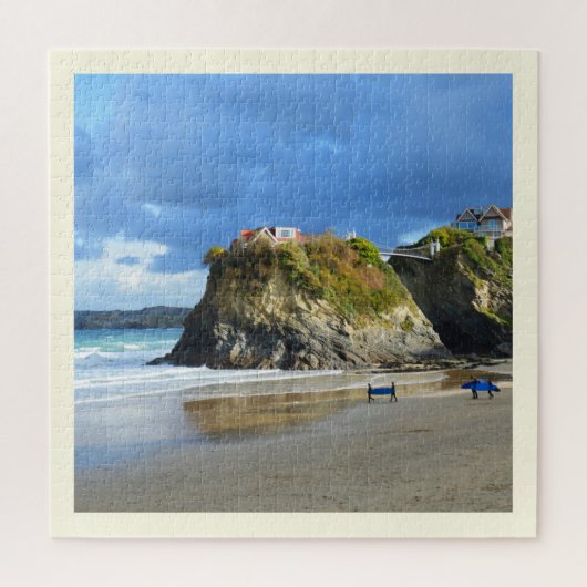 Surfers op het strand van Newquay Legpuzzel (Verticaal)