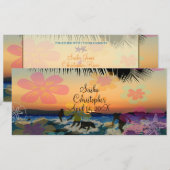 Surfers op zonsondergang/alle gelegenheden kaart (Voorkant / Achterkant)