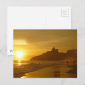 Surfers op zonsondergang briefkaart (Voorkant / Achterkant)