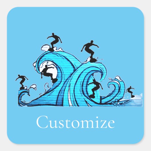 Surfers Overal Thunder_Cove Vierkante Sticker (Voorkant)