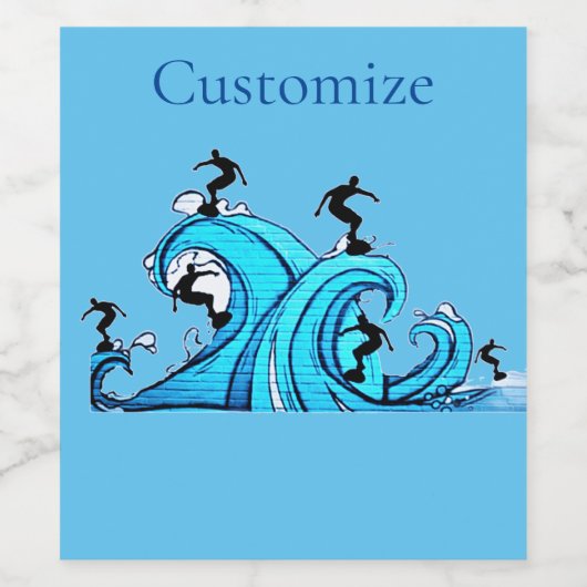 Surfers Overal Thunder_Cove Wijn Etiket (Enkel label)