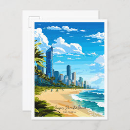 Surfers Paradise Beach Australië Reizen Briefkaart