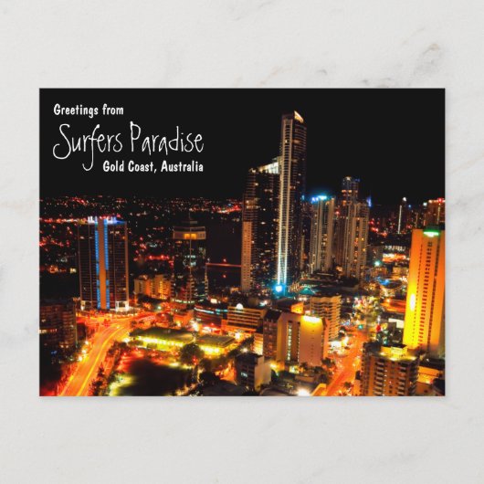 Surfers Paradise Gold Coast Australia City Lights Briefkaart (Voorkant)