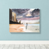 SURFERS PARADISE Queensland Australia WATERVERF Canvas Afdruk (Insitu (Houten vloer))
