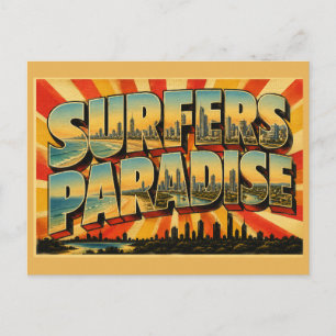 Surfers Paradise Queensland Australië Icoonstrand Briefkaart