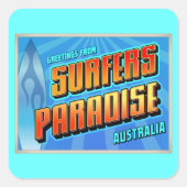 SURFERS PARADISE VIERKANTE STICKER (Voorkant)