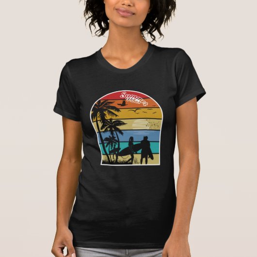 Surfer's Paradise zonsondergang T-shirt (Voorkant)