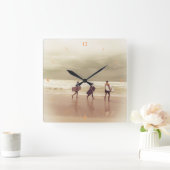 Surfers Retroklok. Vierkante Klok (Huis)