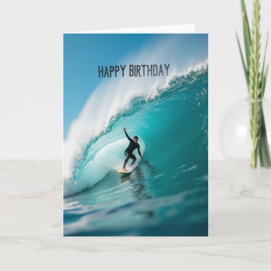 Surfers Ride Verjaardagskaart Kaart (Voorkant)