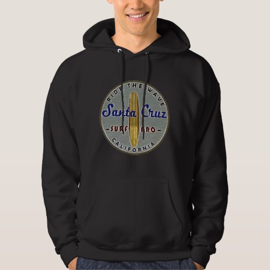 Surfers Santa Cruz  Retro, onderdruk Hoodie (Voorkant)