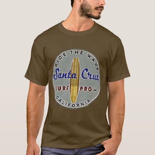 Surfers Santa Cruz  Retro, onderdruk T-shirt (Voorkant)