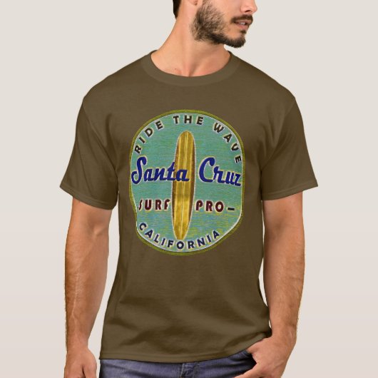 Surfers Santa Cruz  Retro, onderdruk T-shirt (Voorkant)