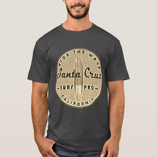 Surfers Santa Cruz  Retro, onderdruk T-shirt (Voorkant)