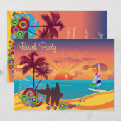 Surfers & Sunset Beach Party Kaart (Voorkant / Achterkant)