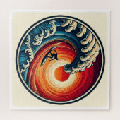 Surfer's Sunset Wave Puzzel (Horizontaal)