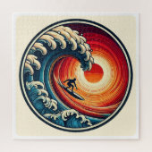 Surfer's Sunset Wave Puzzel (Verticaal)