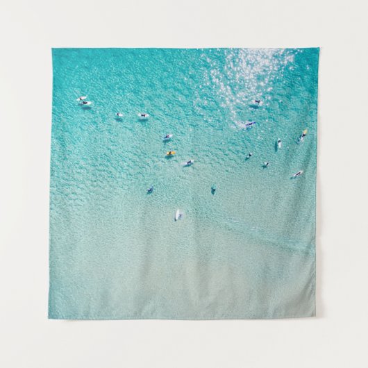 Surfers uitzicht, heldere oceaan. wandkleed (Voorkant)