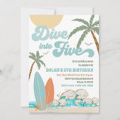 Surfers Verjaardagsfeest Uitnodiging (Voorkant)