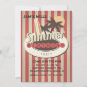 Surfer's verjaardagsuitnodiging kaart (Voorkant)