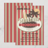 Surfer's verjaardagsuitnodiging kaart (Voorkant / Achterkant)