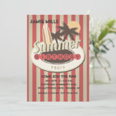 Surfer's verjaardagsuitnodiging kaart (Staand voorkant)