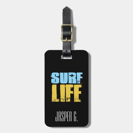 Surferstijl voor Surf Life Beach Bagagelabel (Voorkant verticaal)