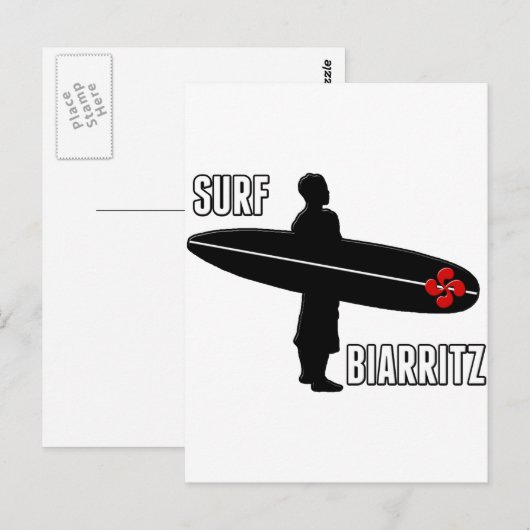 Surfeur Biarritz Basque Briefkaart (Voorkant / Achterkant)