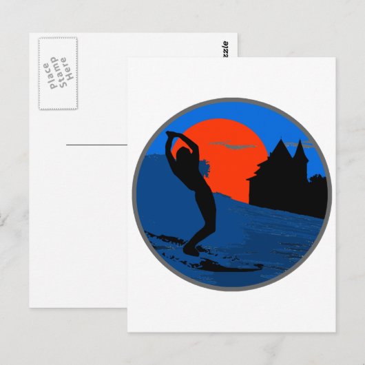 Surfeur de Biarritz Briefkaart (Voorkant / Achterkant)