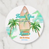Surffeest bedankt je voor de strandoceaanzomer bedankjes labels (Voorkant)
