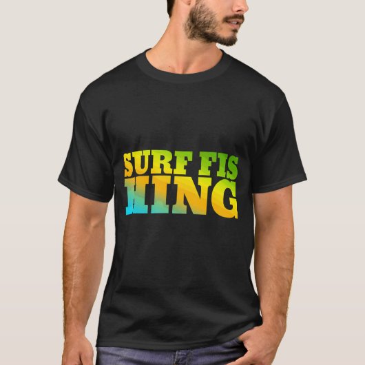 Surffishing ontworpen met Natuur kleuren T-shirt (Voorkant)
