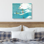 surffoto, Florida, jaren '60 Canvas Afdruk (Insitu (Slaapkamer))