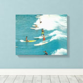 surffoto, Florida, jaren '60 Canvas Afdruk (Insitu (Houten vloer))