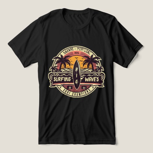 Surfgolven Nazaré Tri-Blend Shirt (Design voorkant)
