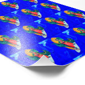 surfheiligen op blauwe golven fotoafdrukken foto afdruk (Hoek)