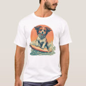 Surfhond Retro  Strand Vibes T-shirt (Voorkant)
