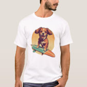 Surfhond Retro  Strand Vibes T-shirt (Voorkant)