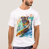 Surfhond – Zomer Fun Beach Pup Illustratie T-shirt (Voorkant)