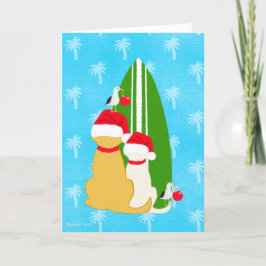 Surfhonden met Seagulls Christmas Kaart