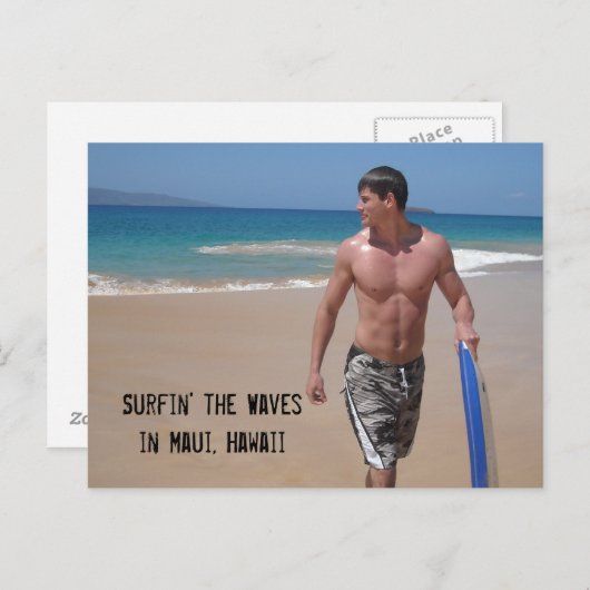 Surfin de Wave... Briefkaart (Voorkant / Achterkant)