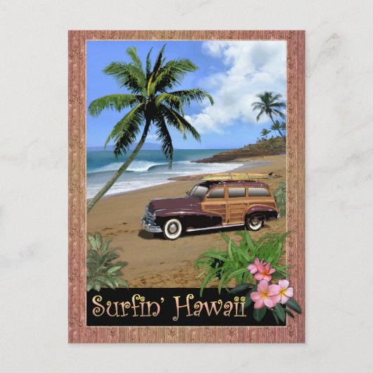 Surfin' Hawaii Briefkaart (Voorkant)