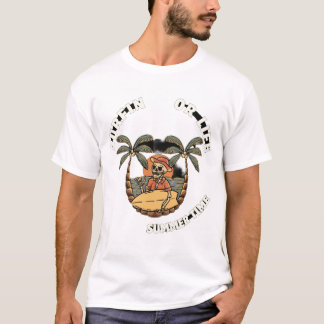 Surfin or Life Skeleton Zomer T-Shirt Design