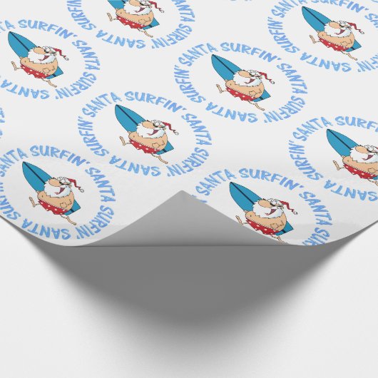 Surfin' Santa Cadeaupapier (Hoek)