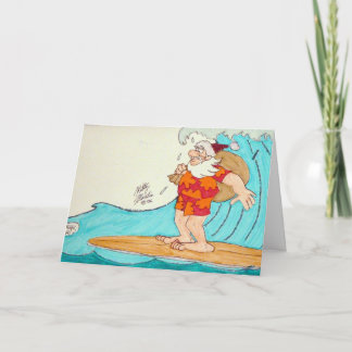 Surfin' Santa Feestdagen Kaart