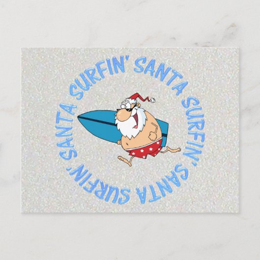 Surfin' Santa Feestdagenkaart (Voorkant)