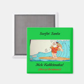Surfin' Santa Magneet (Voorkant / Achterkant)