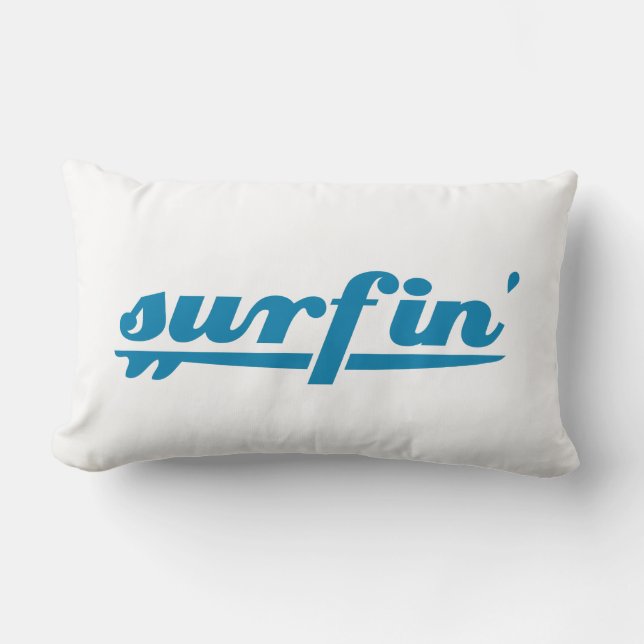 Surfin surfplanblauw kussen (Voorkant)