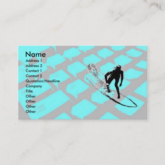 Surfin the Net Profile Card Visitekaartje (Voorkant)