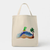 Surfing Angel Healing Art Canvas tas (Achterkant)